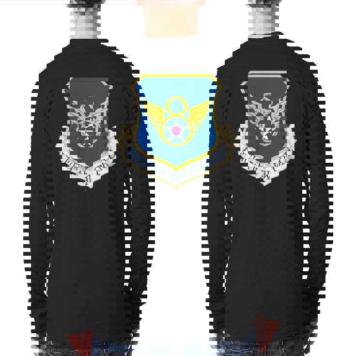 Eighth Air Force Barksdale Afb B-52 Military Back Print Long Sleeve T-shirt