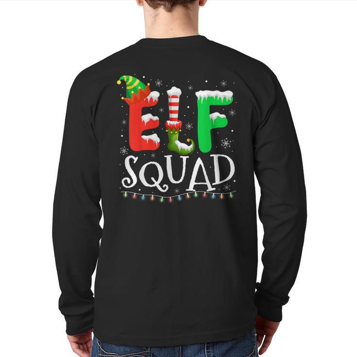 Elf Family Christmas Matching Pajamas Xmas Elf Squad Back Print Long Sleeve T-shirt