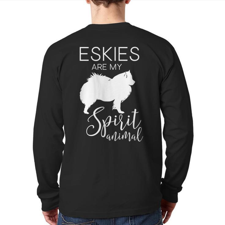 Eskie American Eskimo Dog Spirit Animal J000267 Back Print Long Sleeve T-shirt