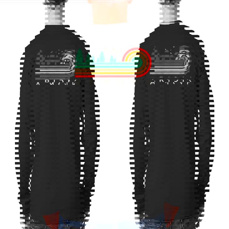 Evergreen Vintage Stripes Armonk New York Back Print Long Sleeve T-shirt