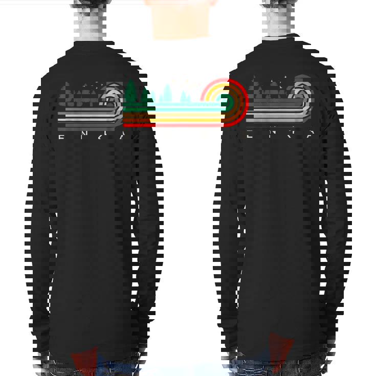 Evergreen Vintage Stripes Enka North Carolina Back Print Long Sleeve T-shirt