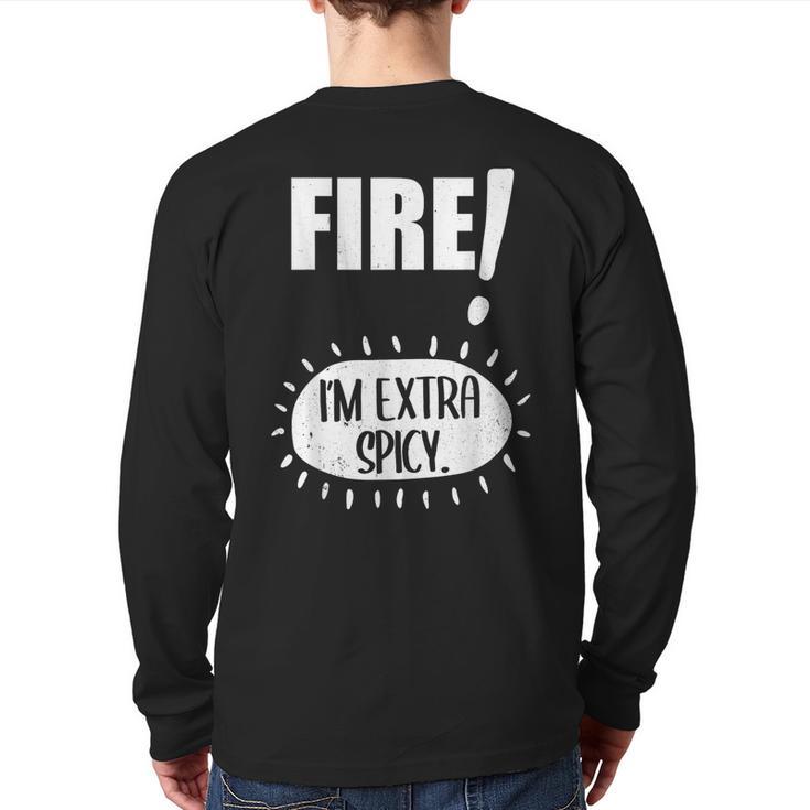 Fire Sauce Packet Tacos Condiment Group Halloween Costumes Back Print Long Sleeve T-shirt