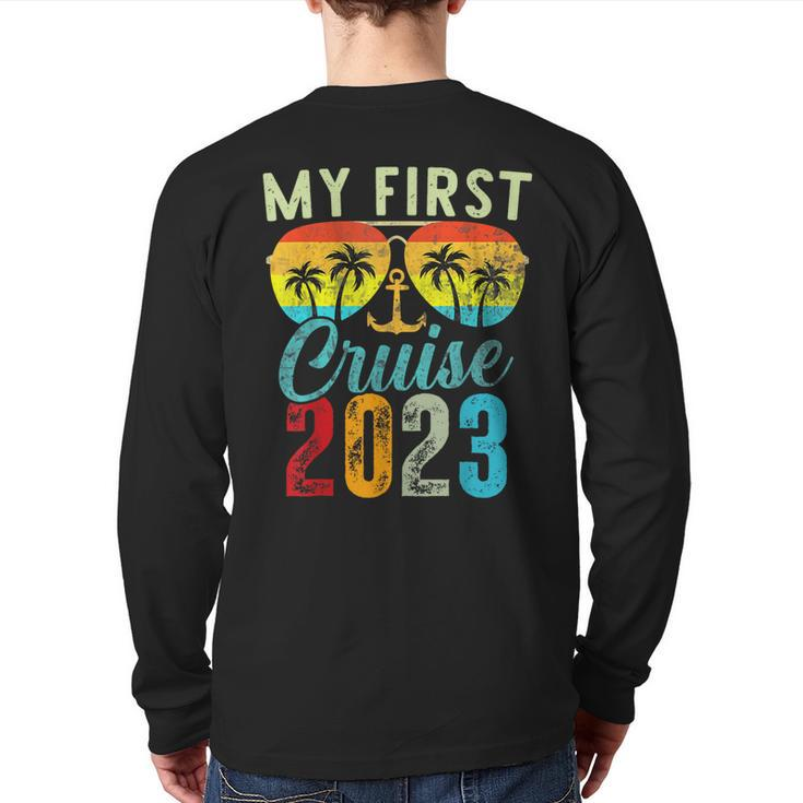 My First Cruise 2023 Vacation Ship Family Travel Squad Back Print Long Sleeve T-shirt