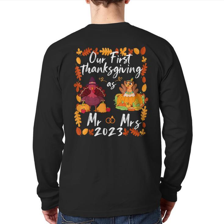 Our First Thanksgiving As Mr And Mrs Married Couples Back Print Long Sleeve T-shirt