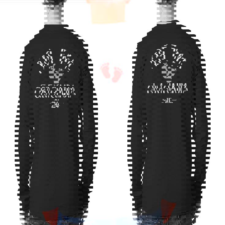 First Time Great Grandma 2024 Back Print Long Sleeve T-shirt