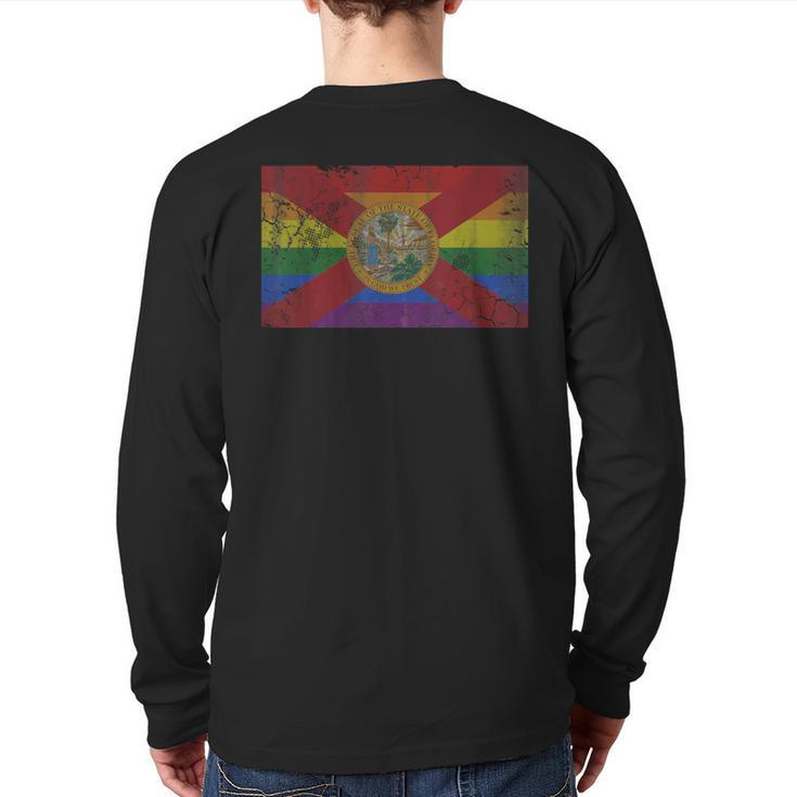 Florida Lgbt Gay Pride Flag Back Print Long Sleeve T-shirt