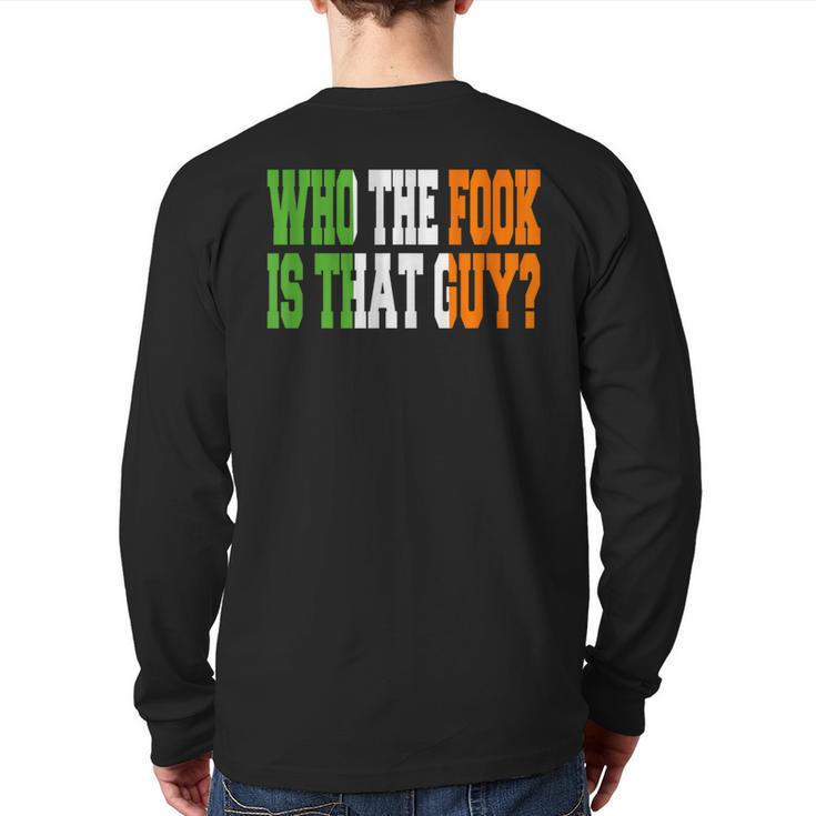 Who The Fook Is That Guy Boxing Back Print Long Sleeve T-shirt