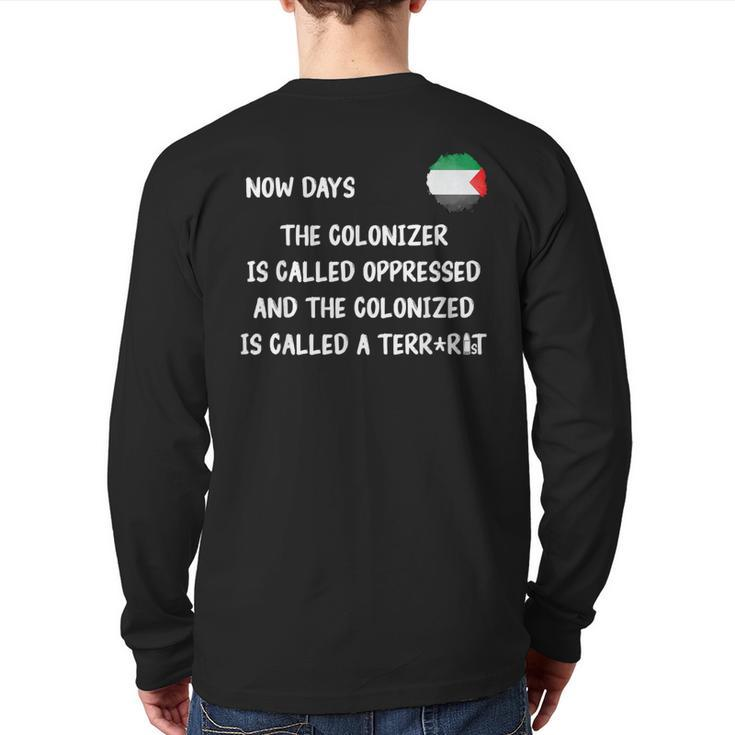 Free Palestine Support Middle East Peace Back Print Long Sleeve T-shirt