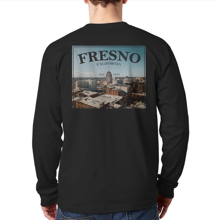 Fresno California Downtown Back Print Long Sleeve T-shirt