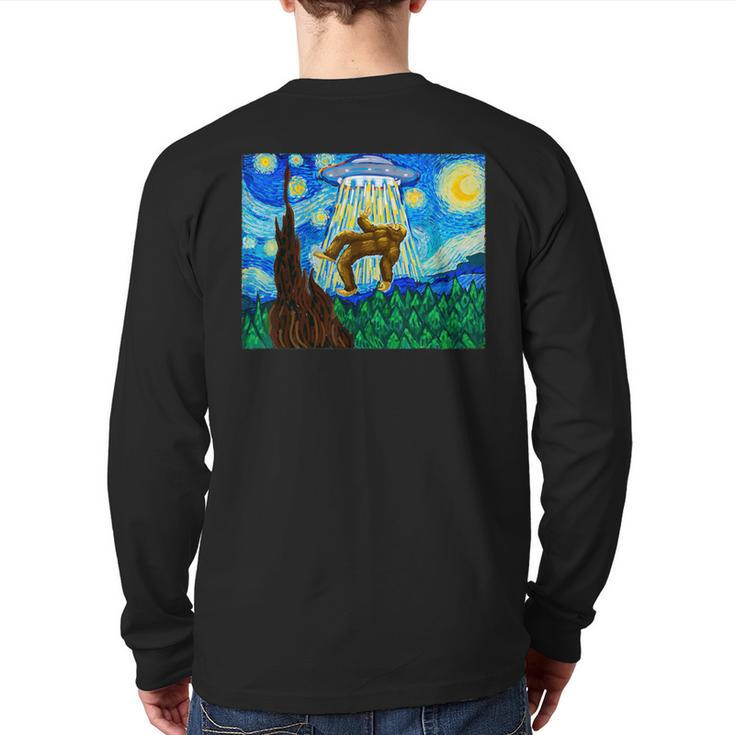 Bigfoot Bigfoot Starry Night Sasquatch Bigfoot Back Print Long Sleeve T-shirt
