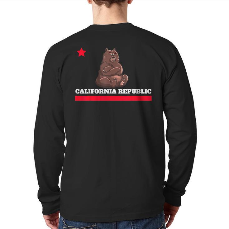 California Republic State Flag NoveltyBack Print Long Sleeve T-shirt