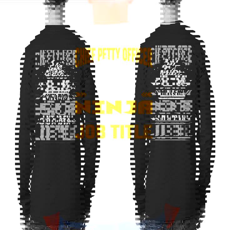 Chief Petty Officer Job Title Back Print Long Sleeve T-shirt