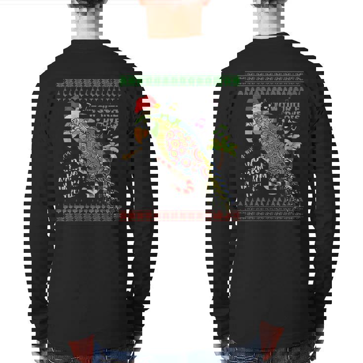 Christmas Tropical Parrot Ugly Christmas Sweater Back Print Long Sleeve T-shirt