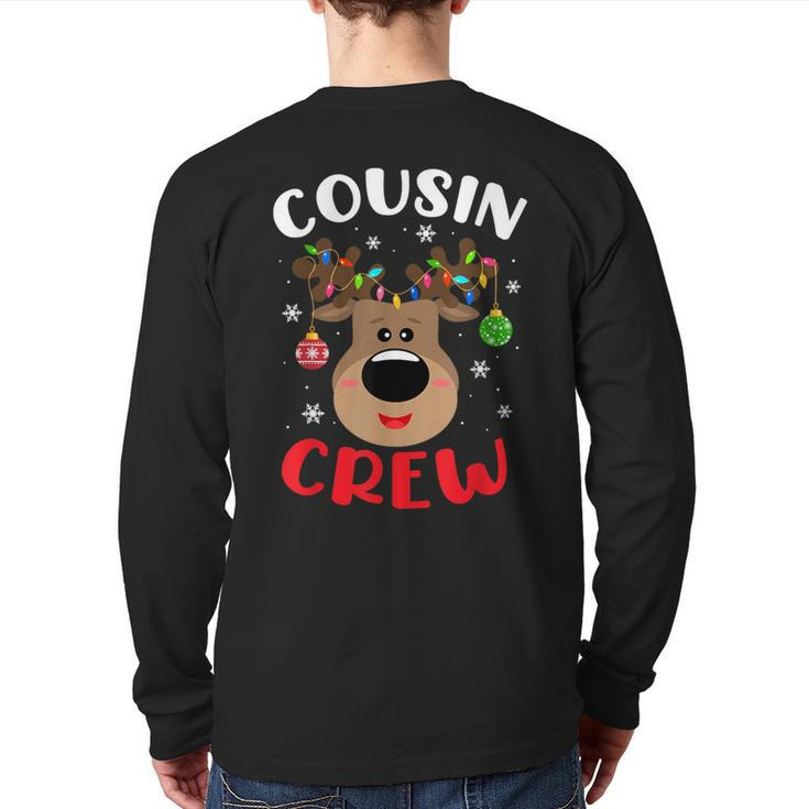 Cousin Crew Cute Reindeer Family Matching Pajama Xmas Back Print Long Sleeve T-shirt