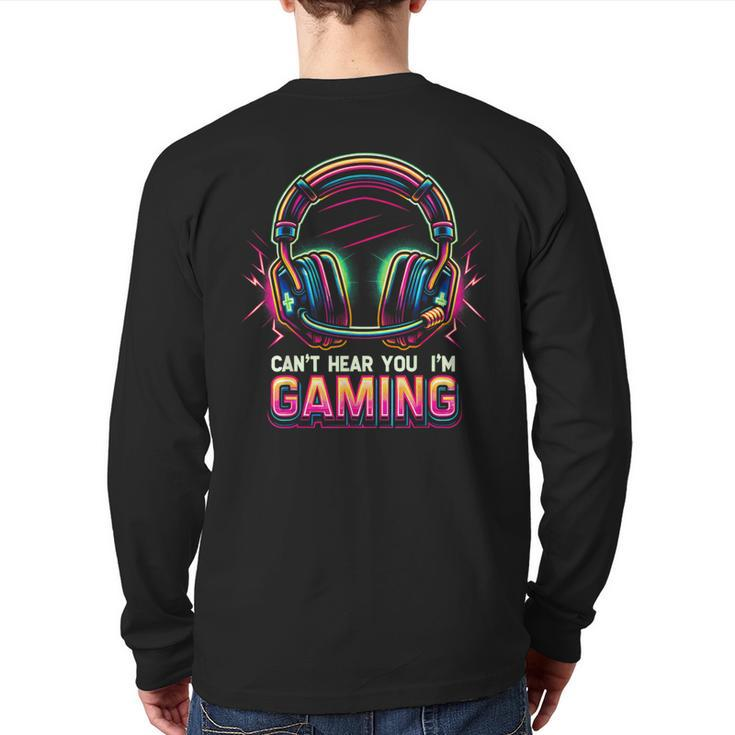 Gamer For Boys Ns Video Gaming Graphic Back Print Long Sleeve T-shirt