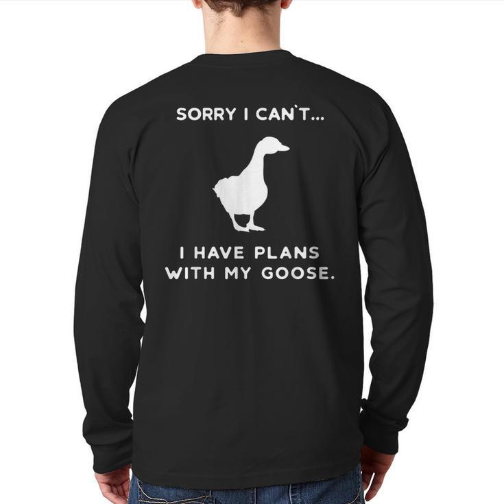 Goose Outfit Geese Poultry Farm Xmas Party Christmas Back Print Long Sleeve T-shirt