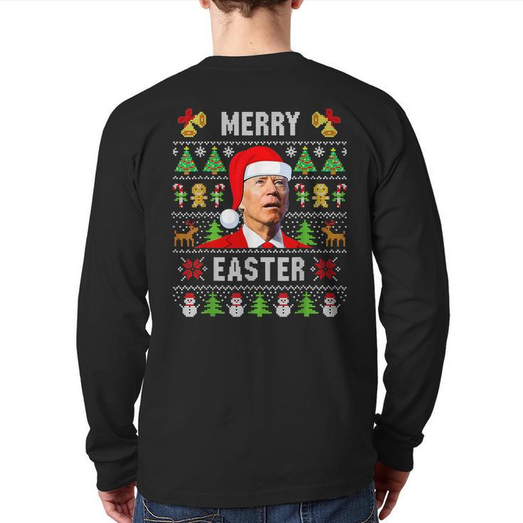 Joe Biden Happy Easter Ugly Christmas Sweater Back Print Long Sleeve T-shirt