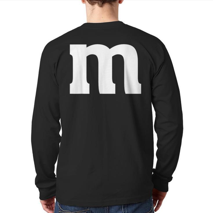 Letter M Halloween Matching Color Costume Group Family Back Print Long Sleeve T-shirt