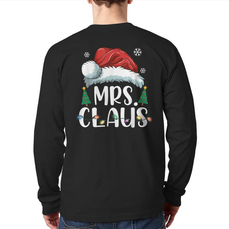 Mrs Claus Santa Christmas Matching Couple Pajama Back Print Long Sleeve T-shirt