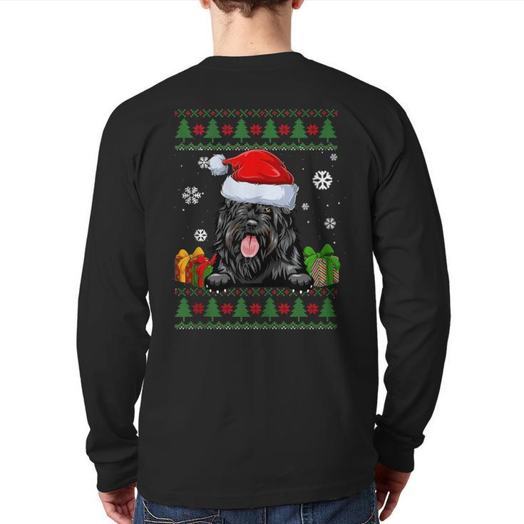 Portuguese Water Dog Santa Hat Ugly Christmas Sweater Back Print Long Sleeve T-shirt