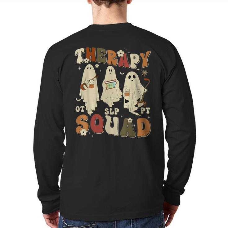 Therapy Squad Slp Ot Pt Team Halloween Therapy Squad Back Print Long Sleeve T-shirt