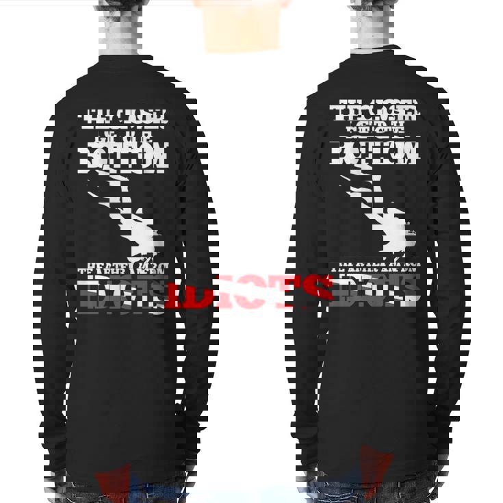 Scuba Diving Flag Dive Quote Scuba Diver Back Print Long Sleeve T-shirt