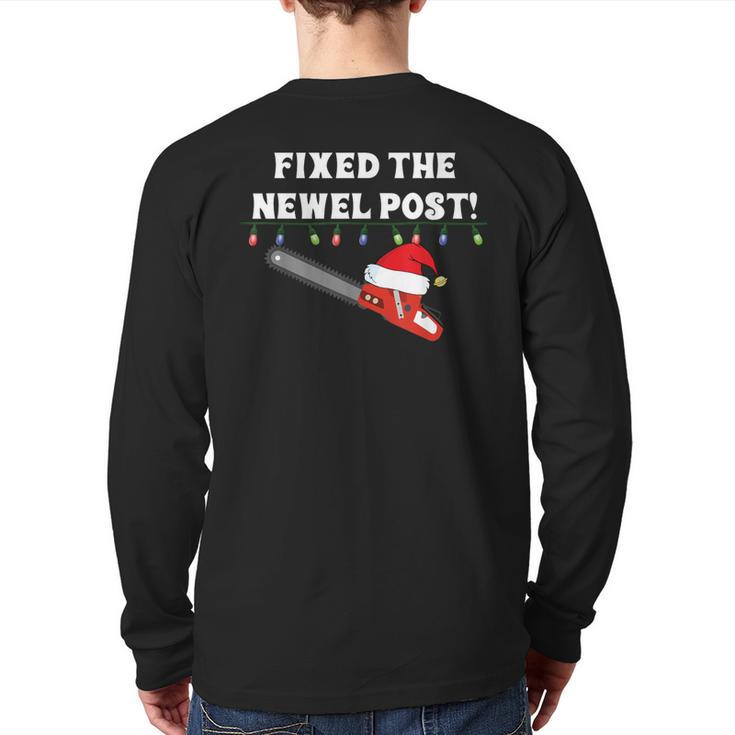 Ugly Christmas Sweater Party Idea Fixed The Newel Post Back Print Long Sleeve T-shirt
