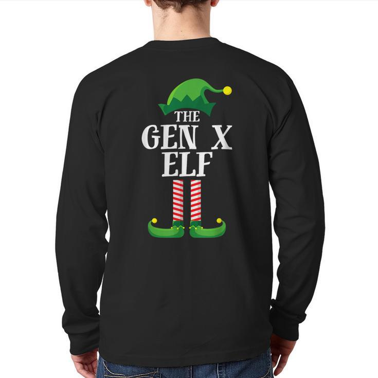 Gen X Elf Matching Family Group Christmas Party Back Print Long Sleeve T-shirt