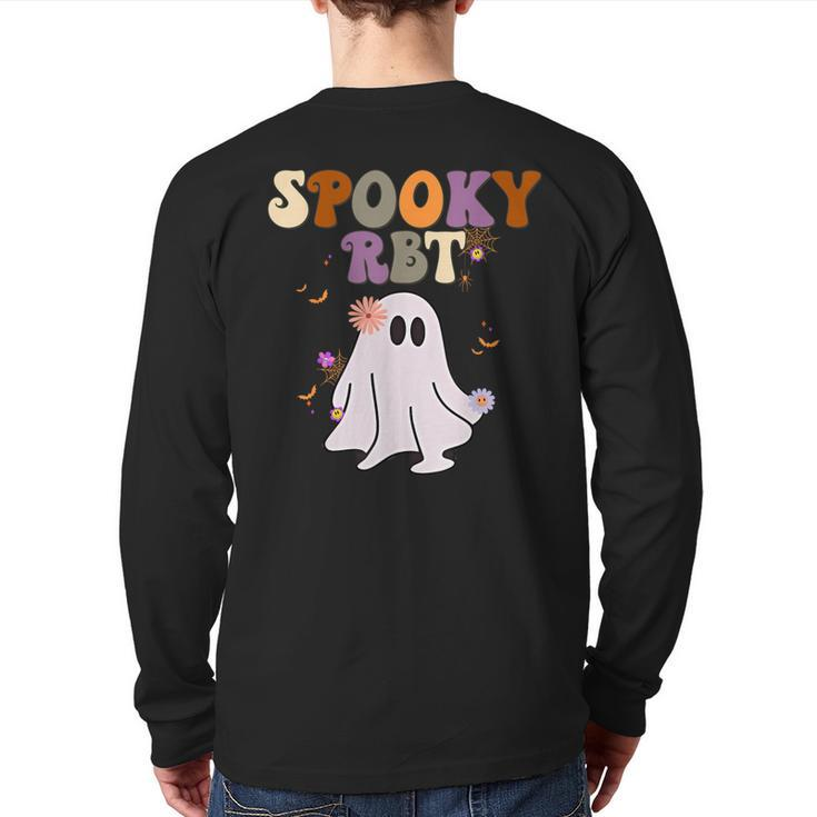 Ghost Spooky Rbt Halloween Registered Behavior Technician Back Print Long Sleeve T-shirt