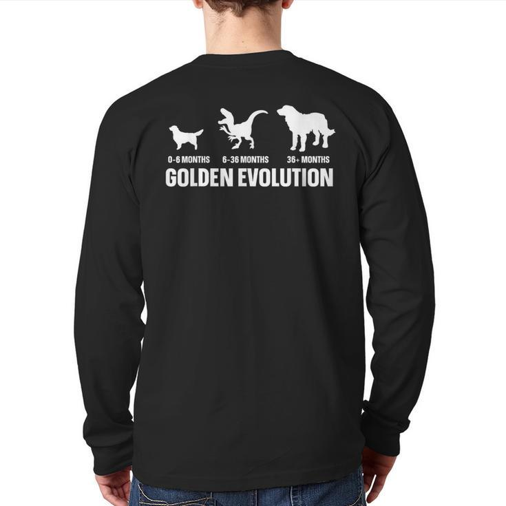 Golden Evolution Quote For A Golden Retriever Owner Back Print Long Sleeve T-shirt