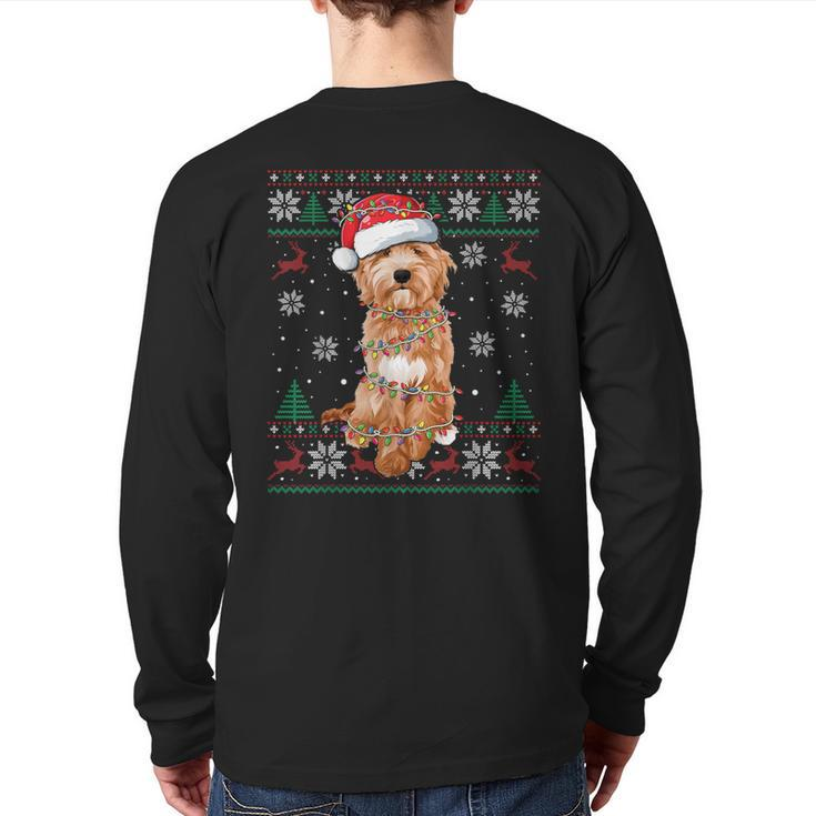 Goldendoodle Christmas Ugly Sweater Dog Lover Xmas Back Print Long Sleeve T-shirt
