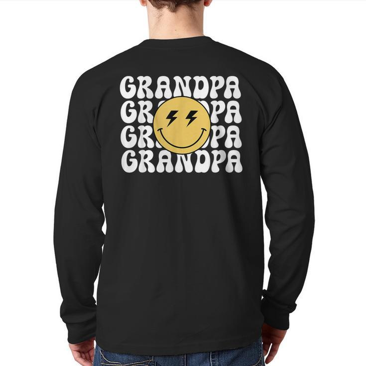 Grandpa One Happy Dude Birthday Theme Family Matching Back Print Long Sleeve T-shirt