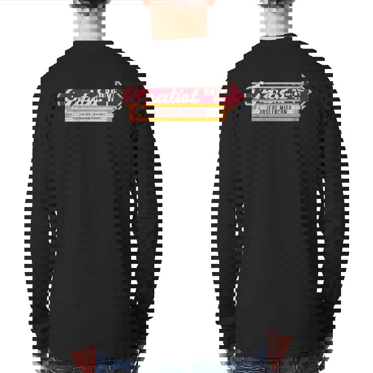 Gratiot Drive In Roseville Mi Back Print Long Sleeve T-shirt