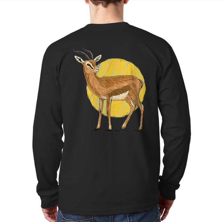 Great Gazelle Thomson Gazelle Savannah Desert African Back Print Long Sleeve T-shirt
