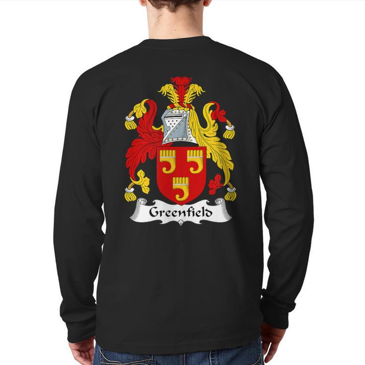 Greenfield Coat Of Arms Family Crest Back Print Long Sleeve T-shirt