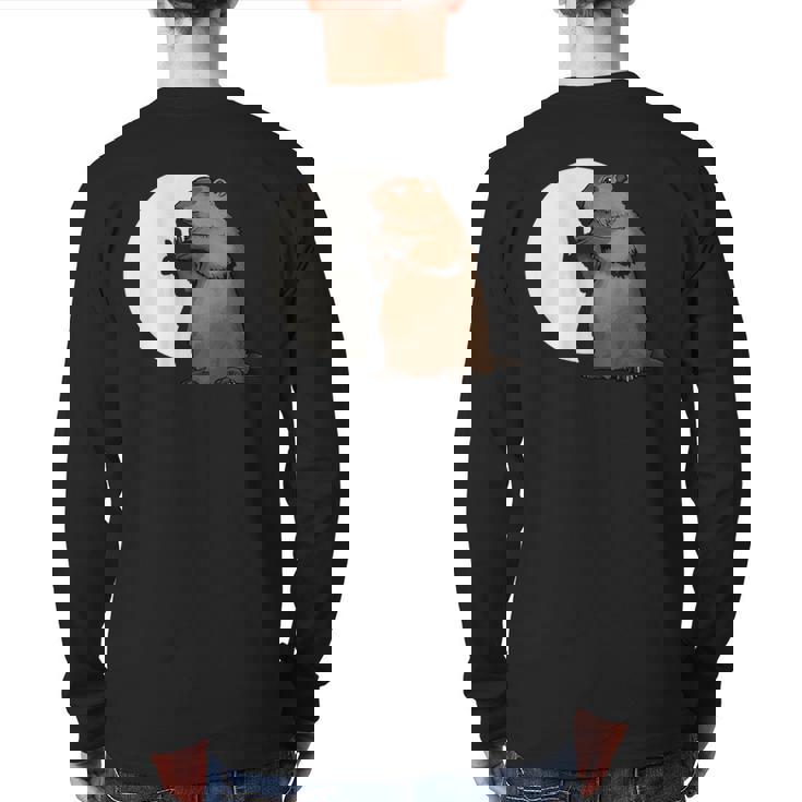 Groundhog Day Shadow Puppet Back Print Long Sleeve T-shirt