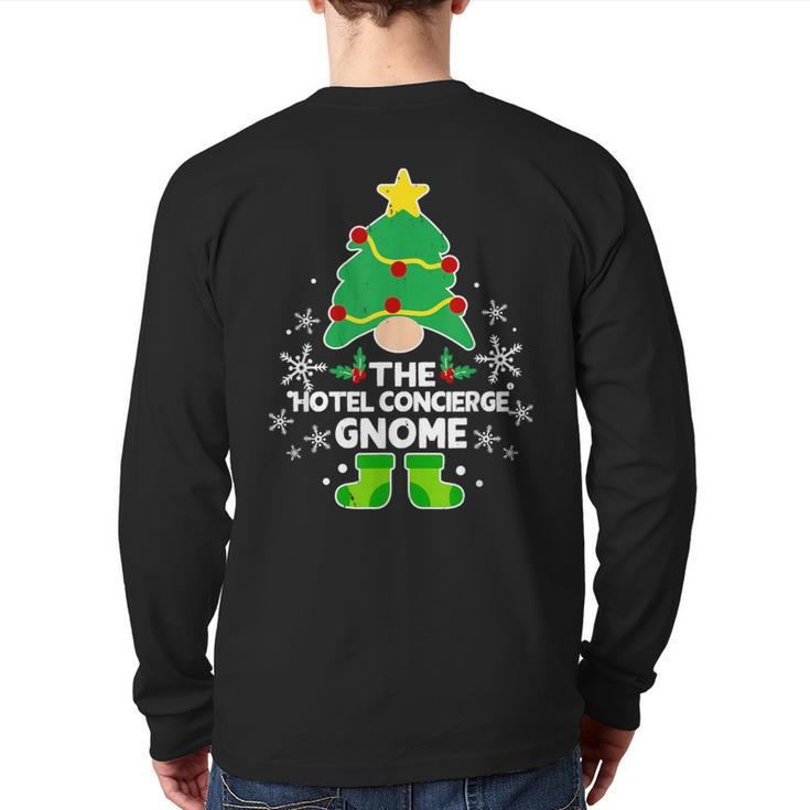 Hotel Concierge Gnome Xmas Family Holiday Christmas Matching Back Print Long Sleeve T-shirt