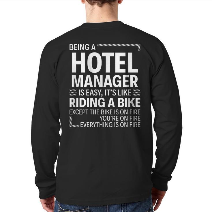 Being A Hotel Manager Is Easy Back Print Long Sleeve T-shirt
