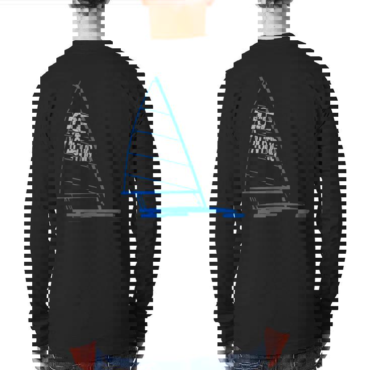 Ice Yachting Ice Boating Graphic Back Print Long Sleeve T-shirt