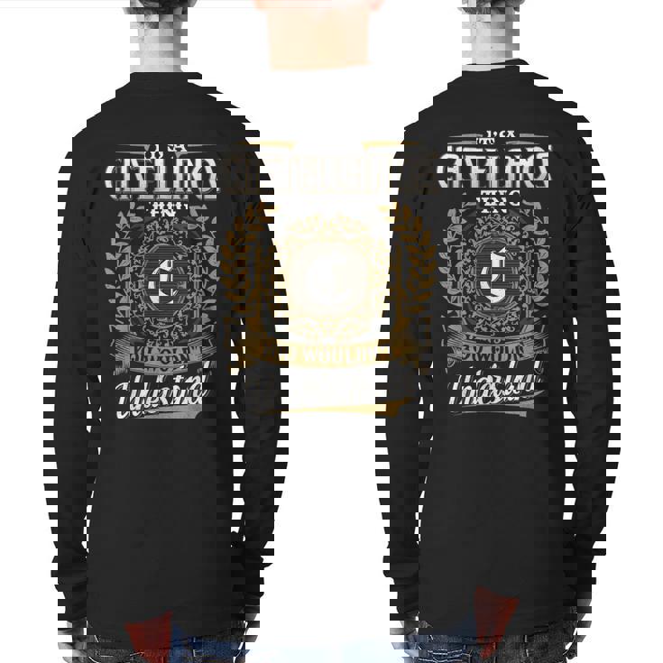 It's A Castellanos Thing You Wouldnt Understand Name Classic Back Print Long Sleeve T-shirt