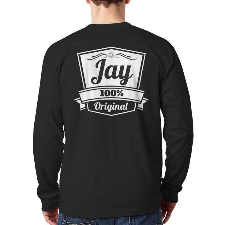 Jay Jay Personalized Name Birthday Back Print Long Sleeve T-shirt