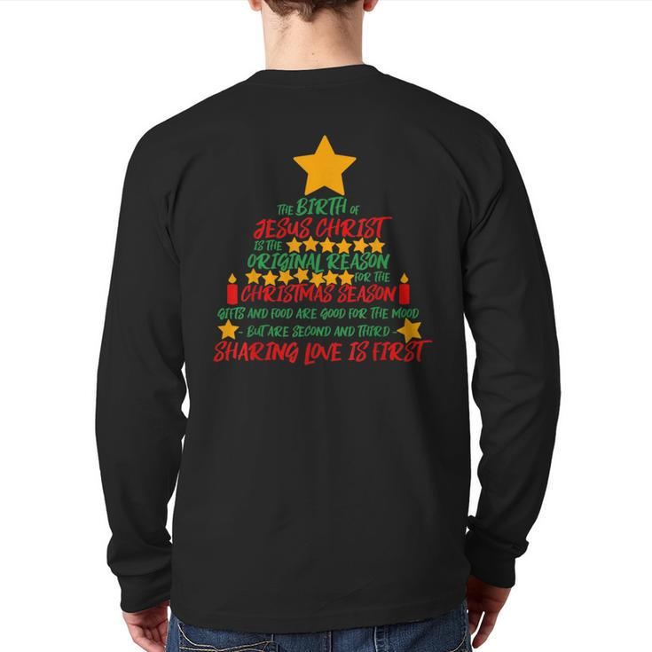 Jesus Is The Reason For The Season Christmas Sign Decoration Back Print Long Sleeve T-shirt