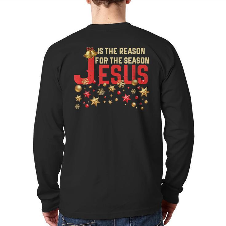 Jesus Is The Reason For The Season Christmas T Back Print Long Sleeve T-shirt