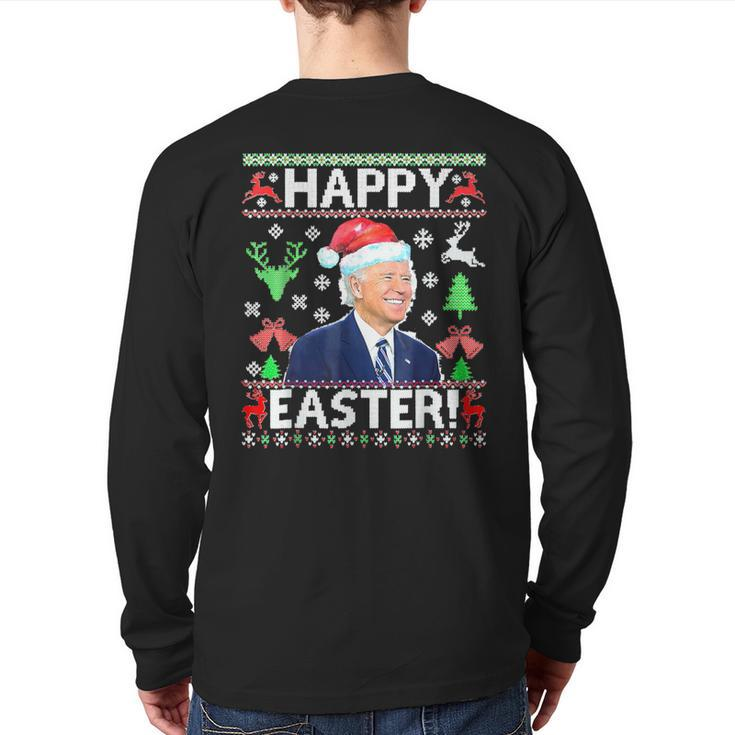 Joe-Biden-Ugly-Christmas-Sweater-Biden-Christmas Back Print Long Sleeve T-shirt