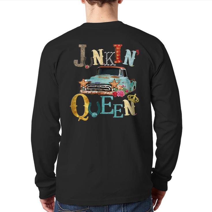 Junking Queen Thrift Queen Americana Truck Funky Junk Back Print Long Sleeve T-shirt