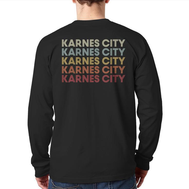 Karnes-City Texas Karnes-City Tx Retro Vintage Text Back Print Long Sleeve T-shirt