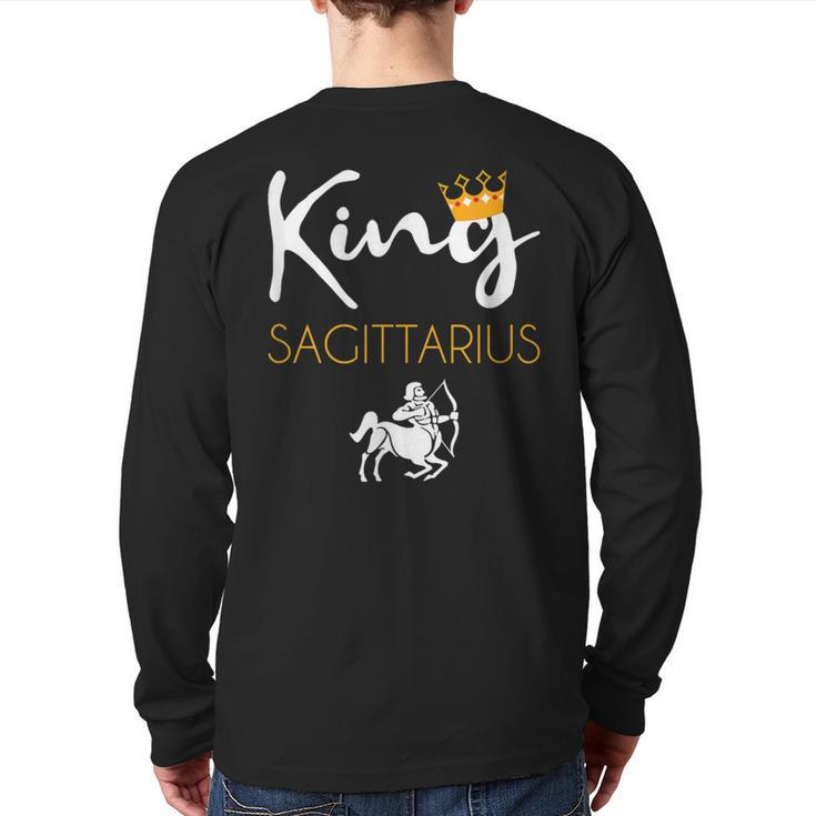 King Sagittarius Astrology Birthday Zodiac Signs Sagittarius Back Print Long Sleeve T-shirt