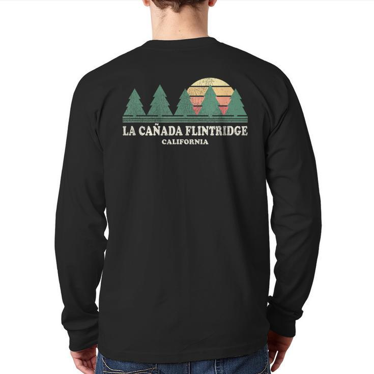 La Canada Flintridge Ca Vintage Throwback Retro 70S Desi Back Print Long Sleeve T-shirt