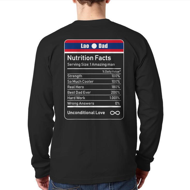 Lao Dad Nutrition Facts Father's Day Back Print Long Sleeve T-shirt