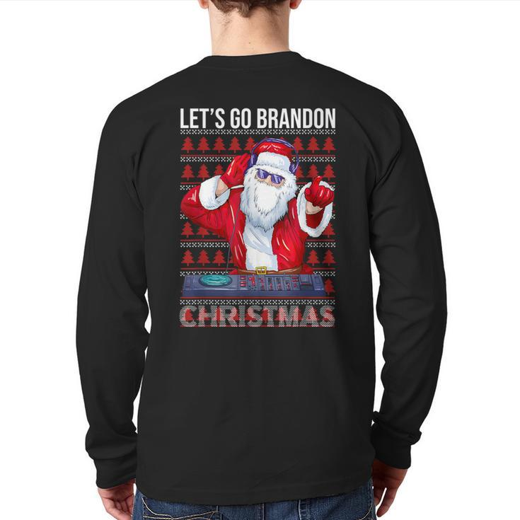 Let's Go Brandon Meme Ugly Christmas Dj Sweater Back Print Long Sleeve T-shirt